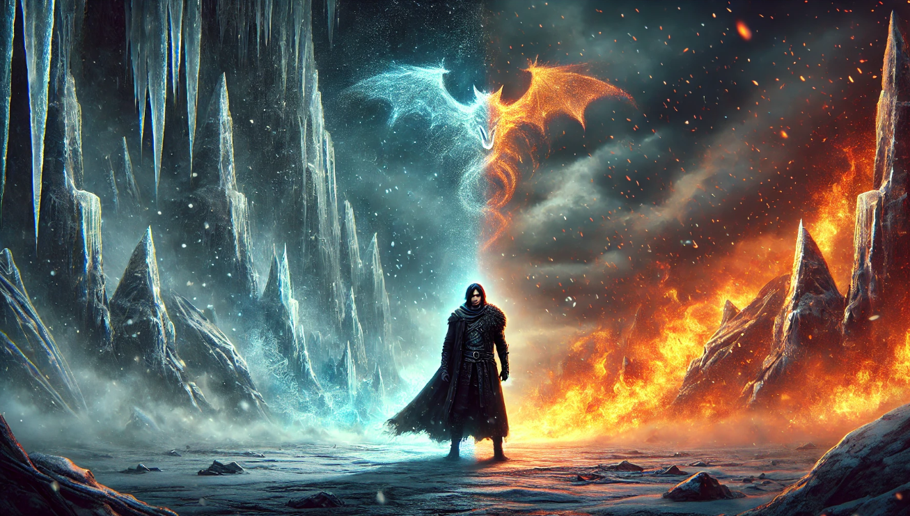 Warrior ice fire dragons