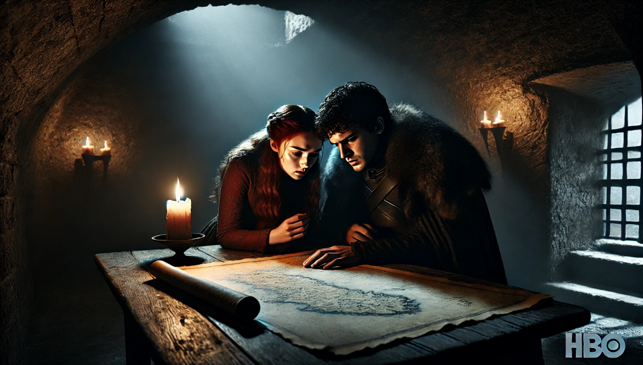 Strategic map planning scene

