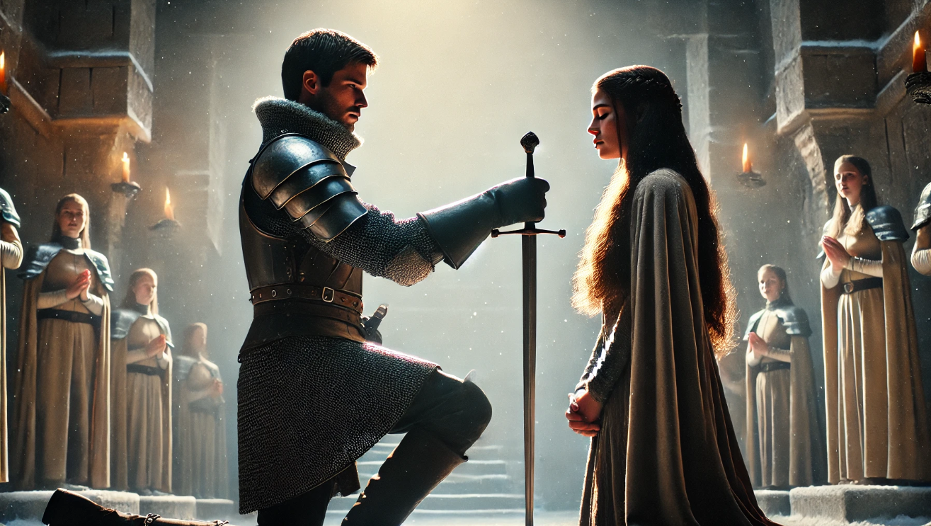 Knight pledges to lady

