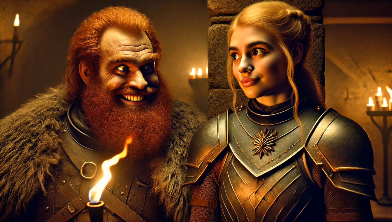 Warriors sharing flirty glance.