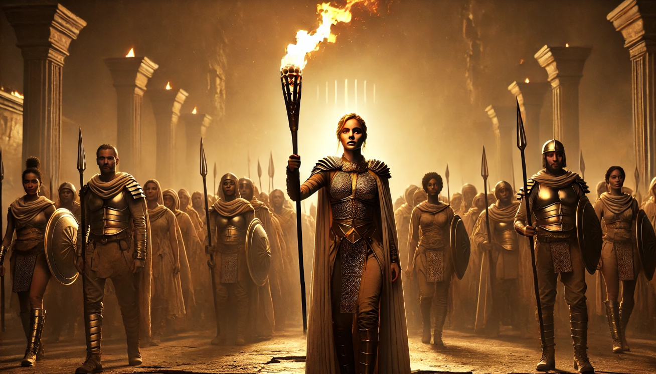 Warrior queen leads army

