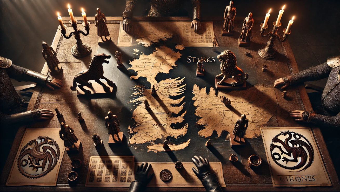 Medieval war strategy map.

