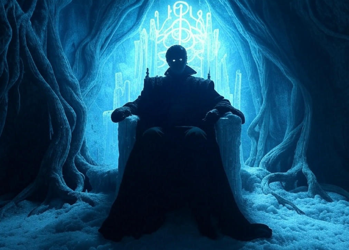 Night King on icy throne