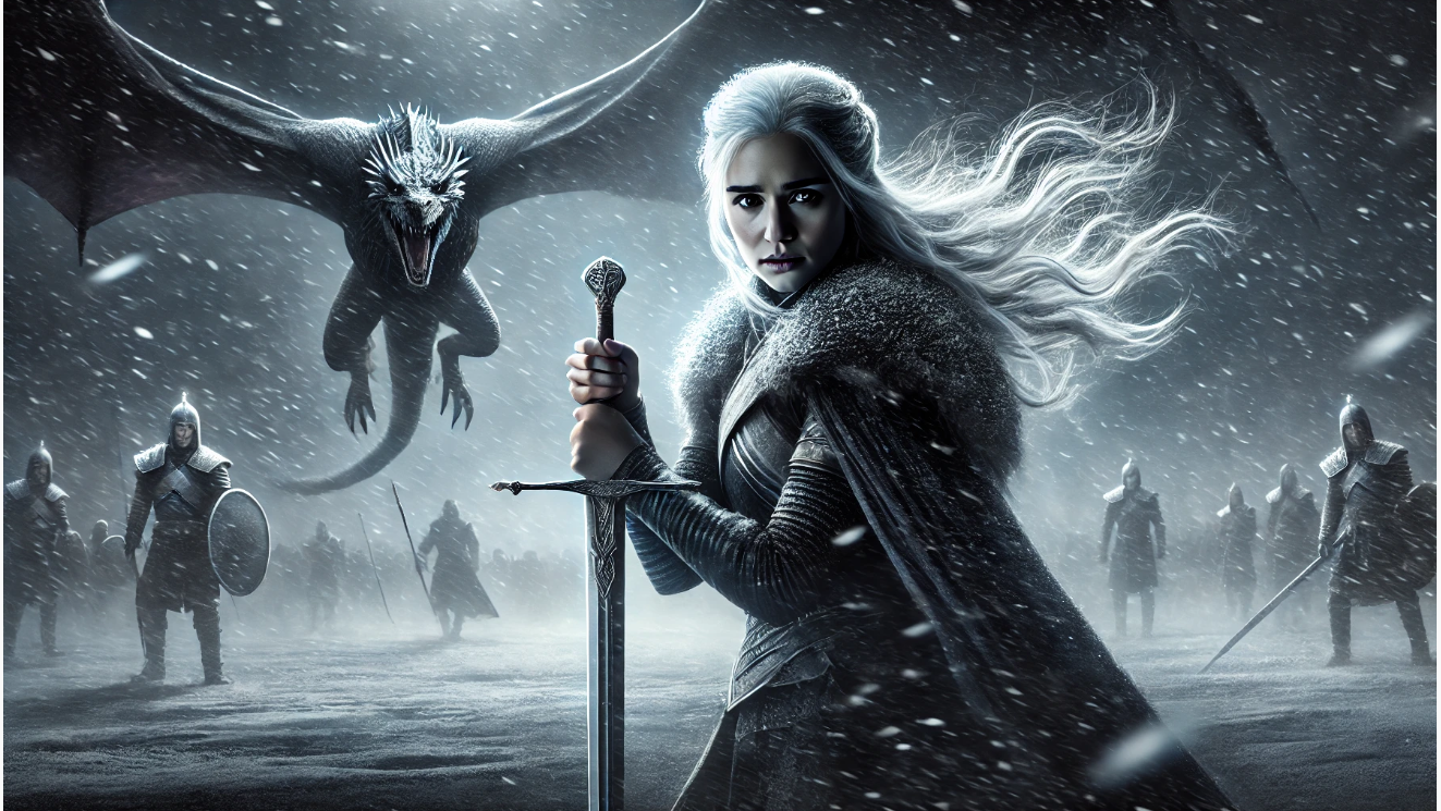 Warrior queen commands dragon

