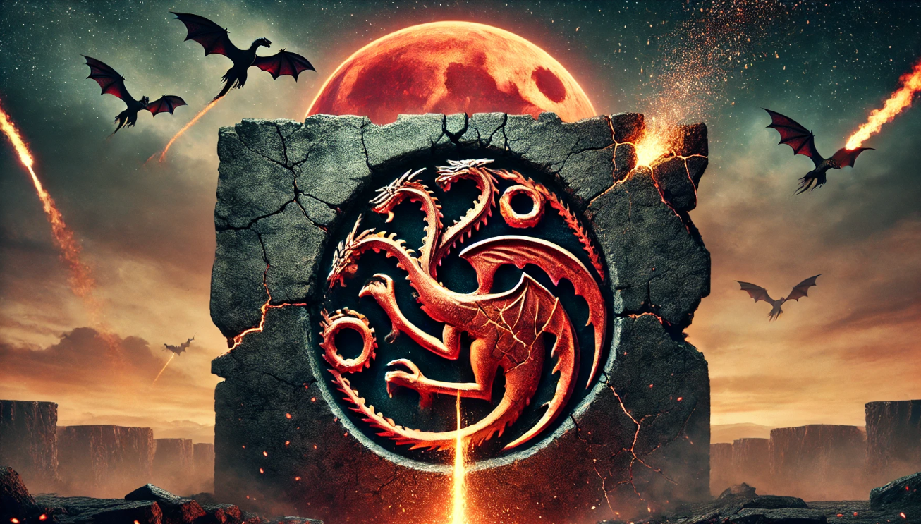 Fiery dragon sigil rising.

