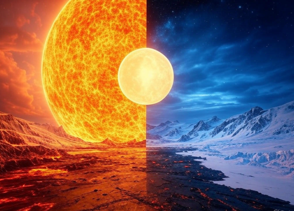 "Sun, moon, lava, ice."