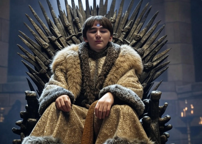 Person fur throne medieval setting