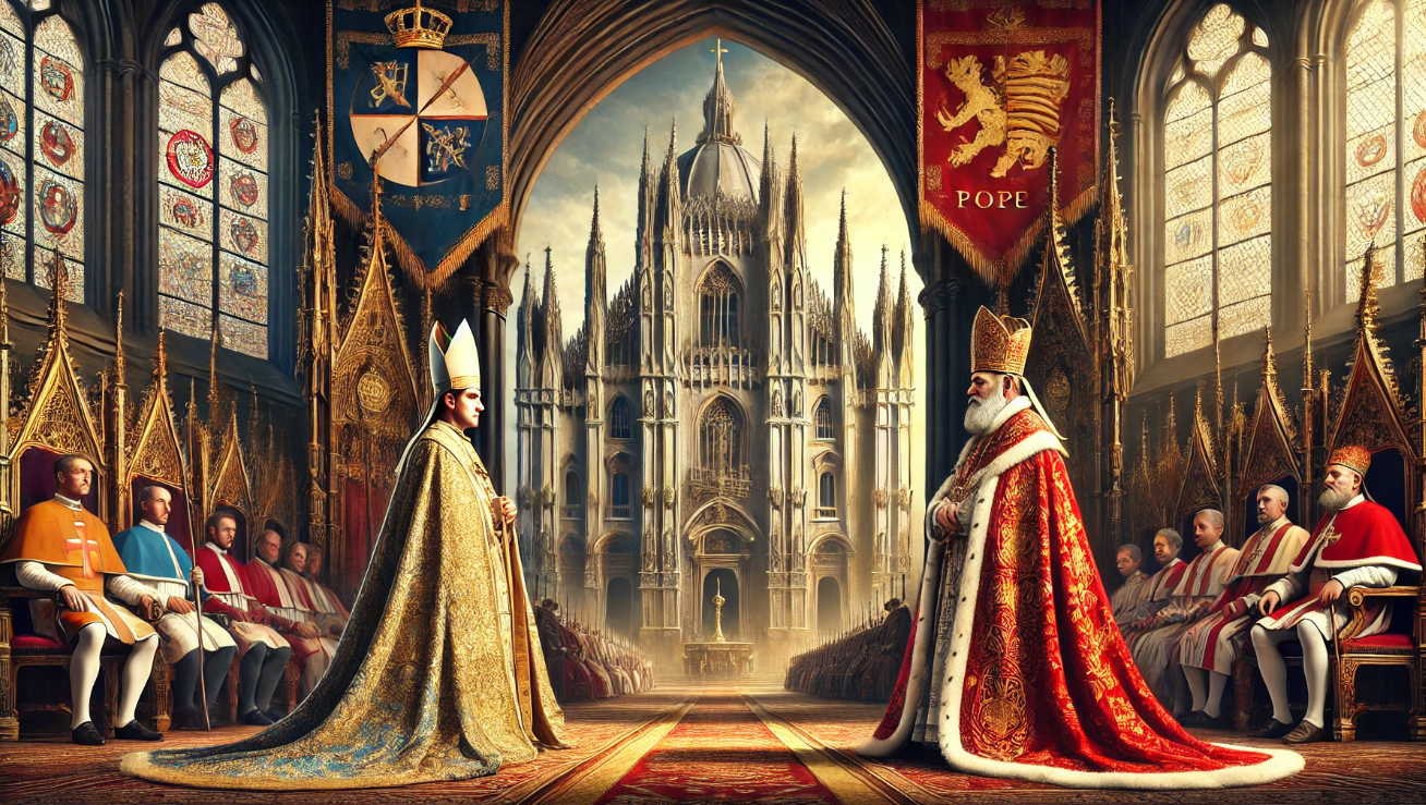 Two popes grand cathedral setting