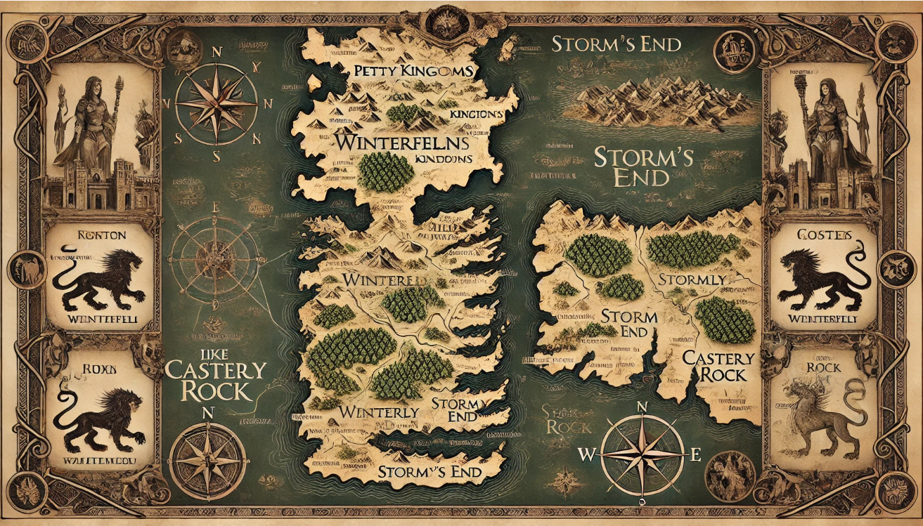 Ancient map with kingdoms