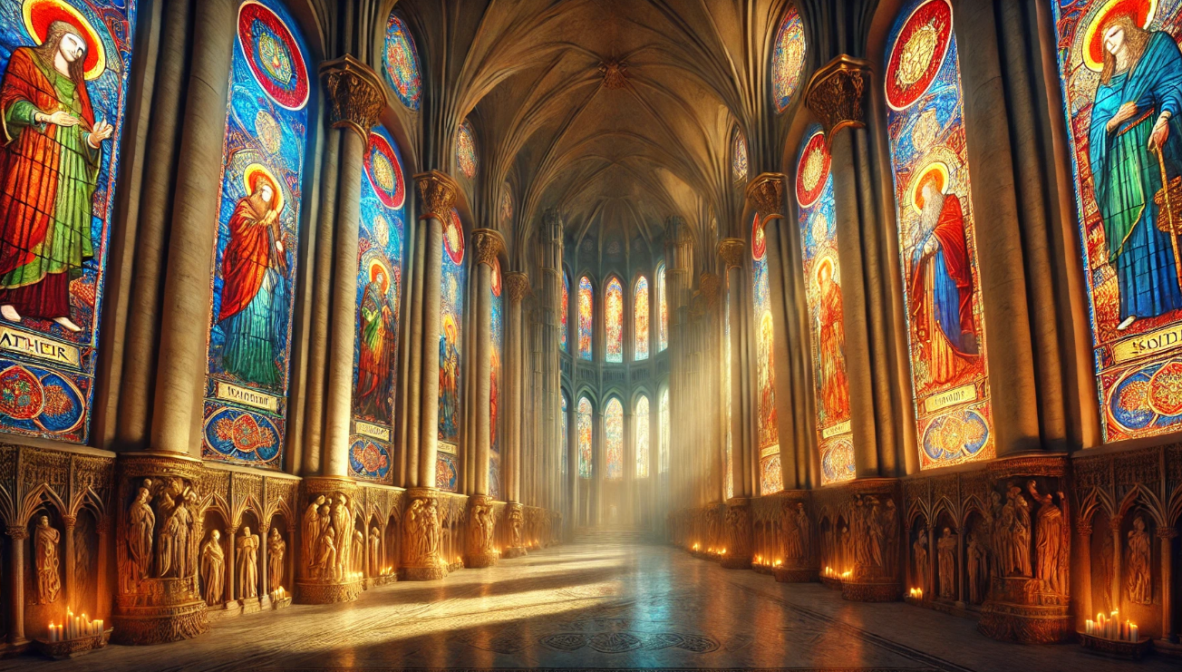 Gothic cathedral stained glass