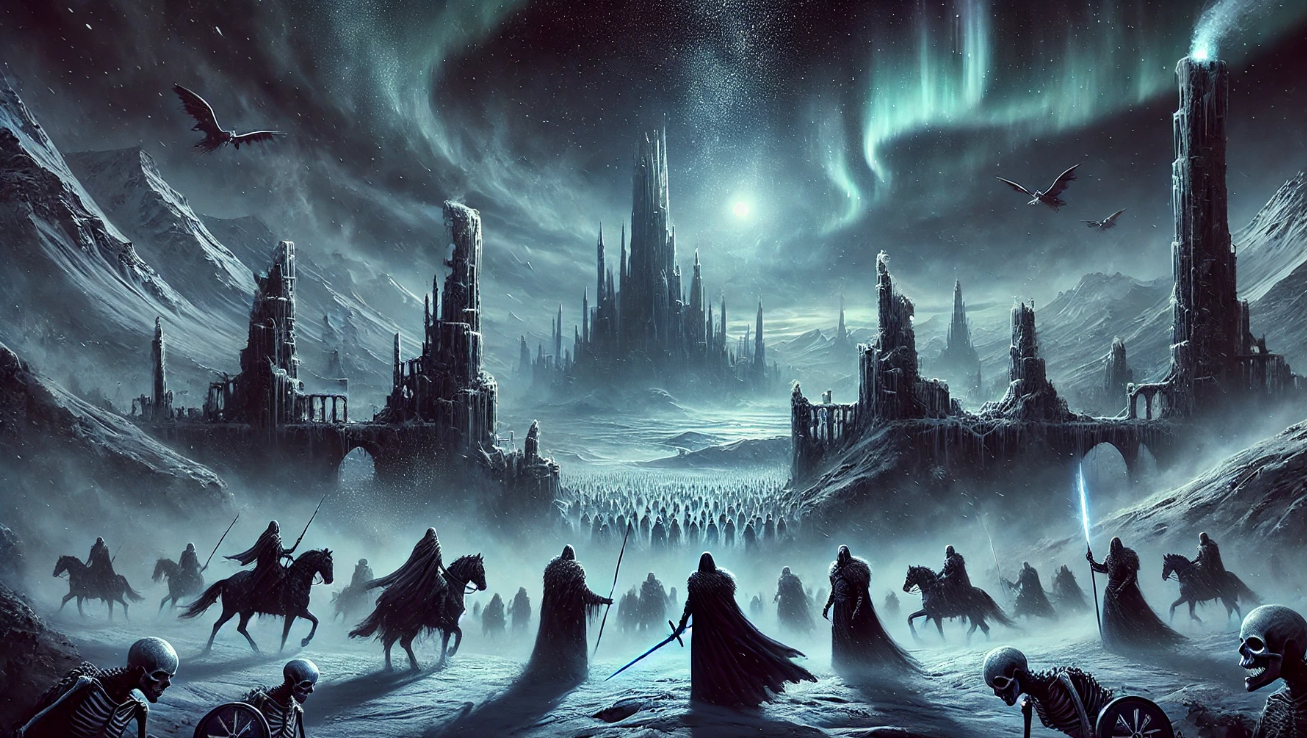 Dark fantasy army advancing