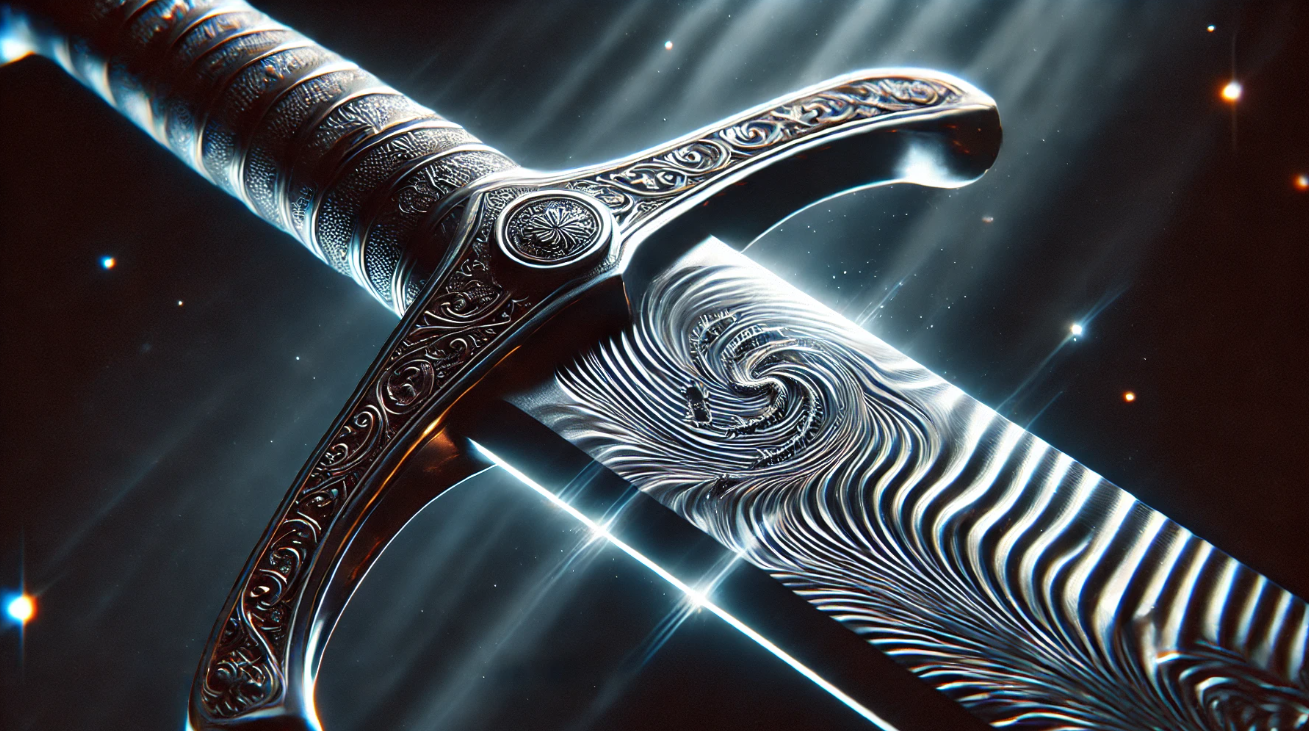 Majestic ornate sword glowing
