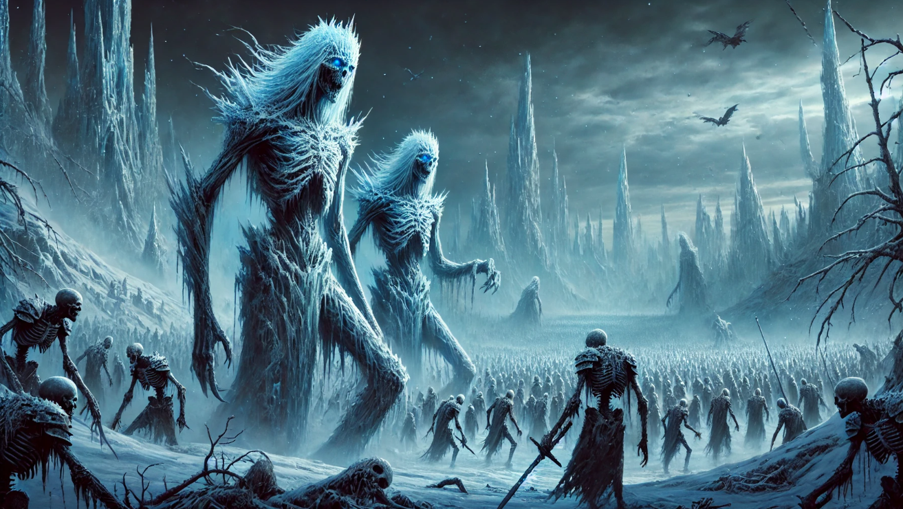 Icy skeletal giants march