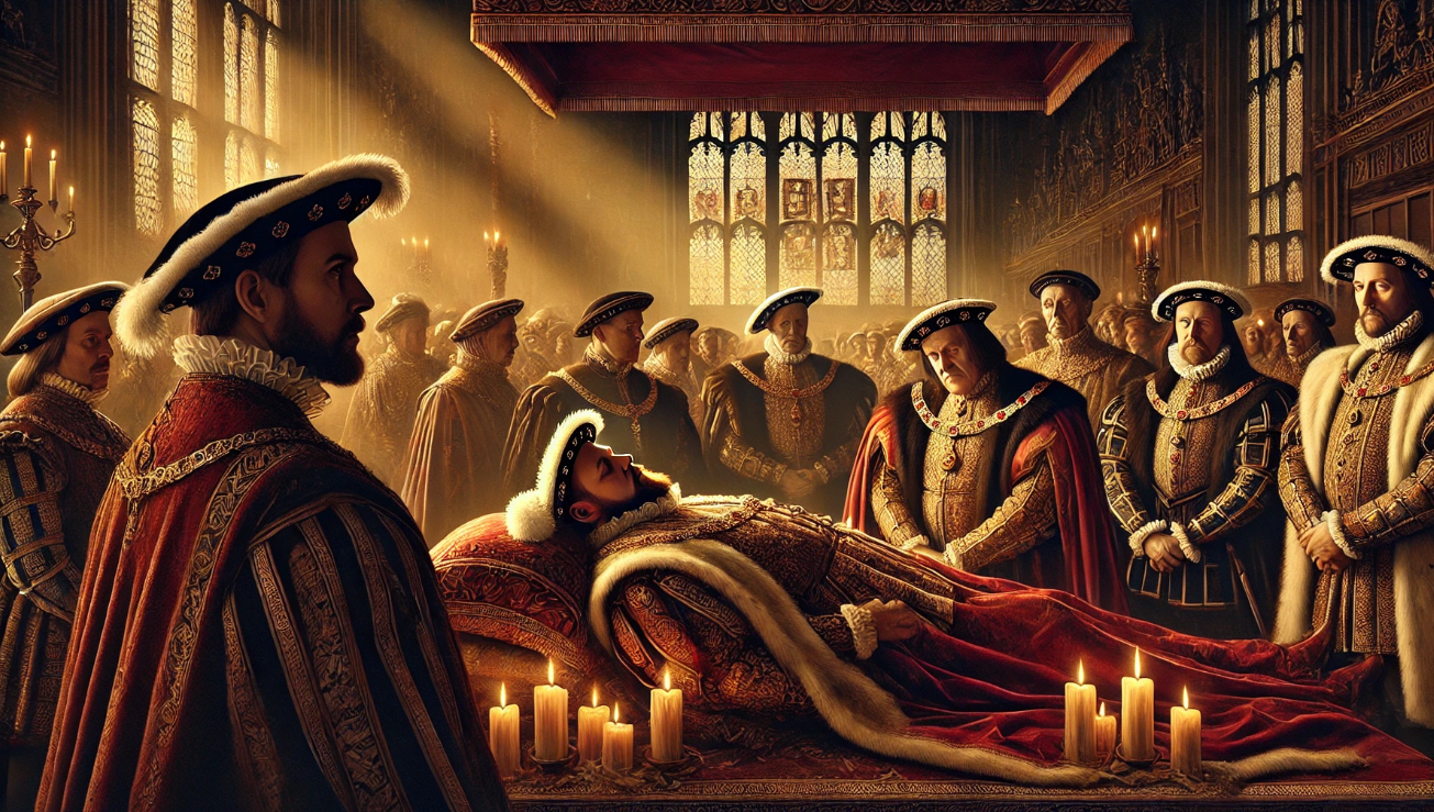 King on deathbed scene
