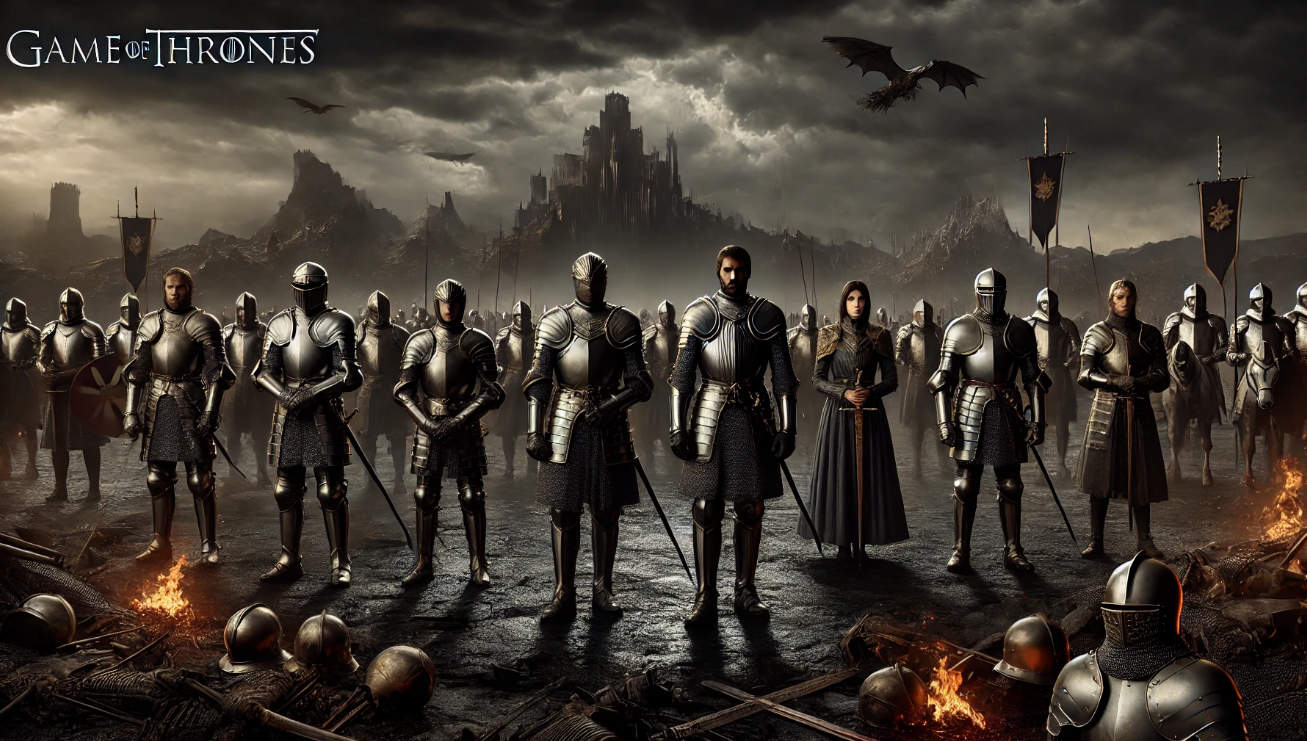 Epic knights battle scene