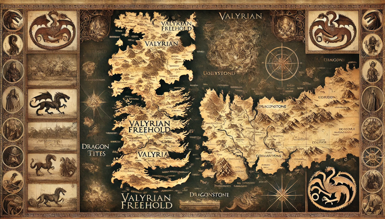 Ancient Valyrian map dragons