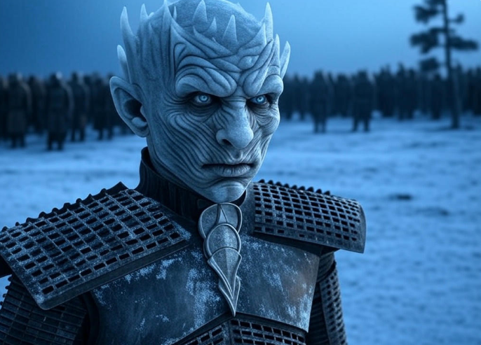 Icy king snowy field