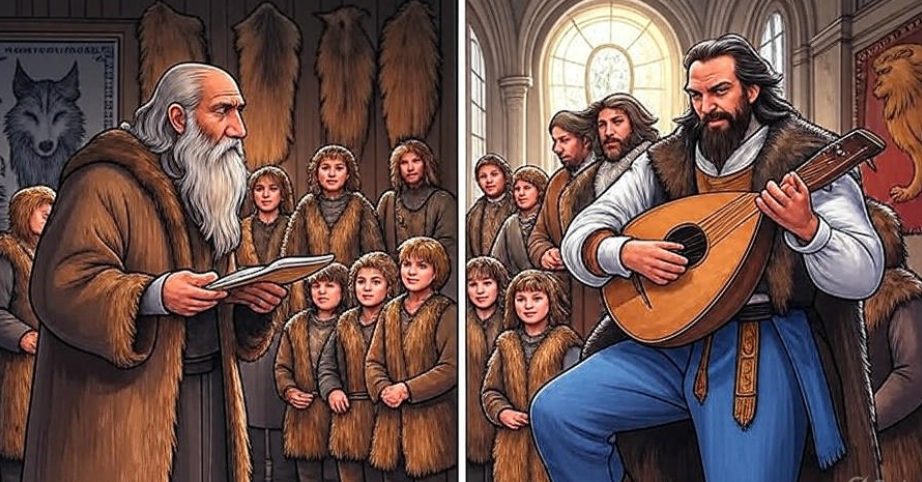 Medieval teaching music scene