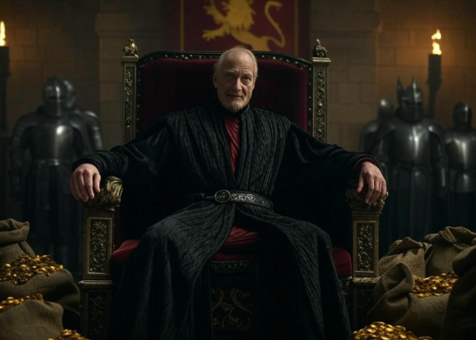 King with gold throne