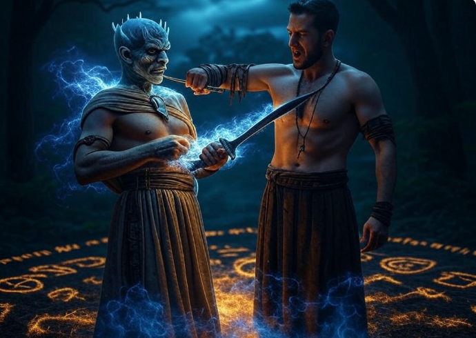 Night King battles warrior