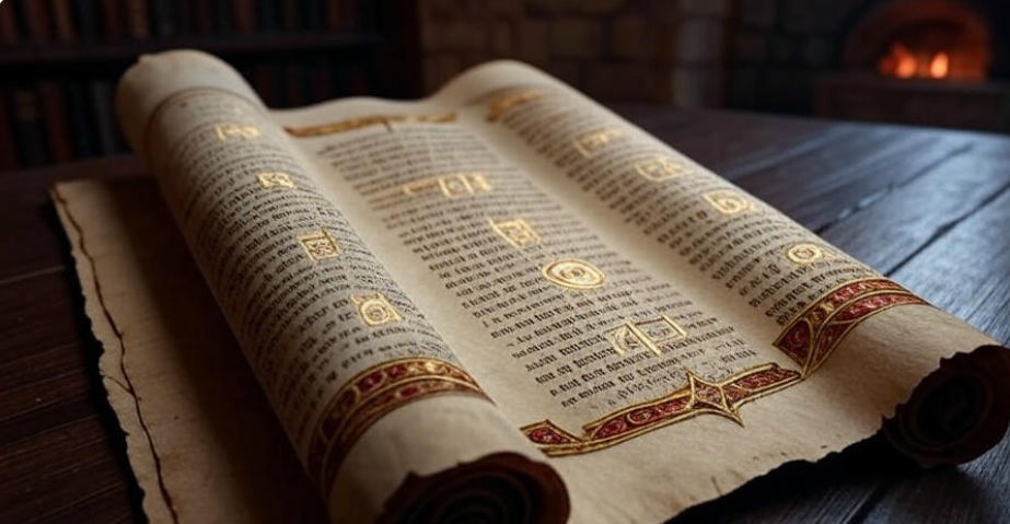 Ancient scroll medieval setting