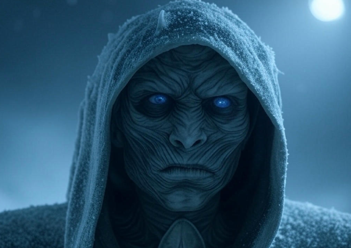 White Walker close-up snowy
