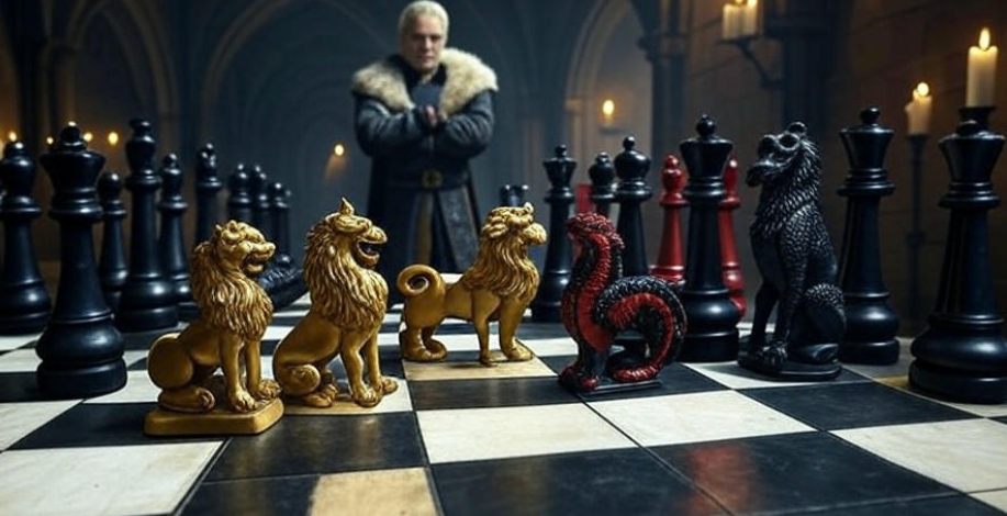 Epic chess game scene