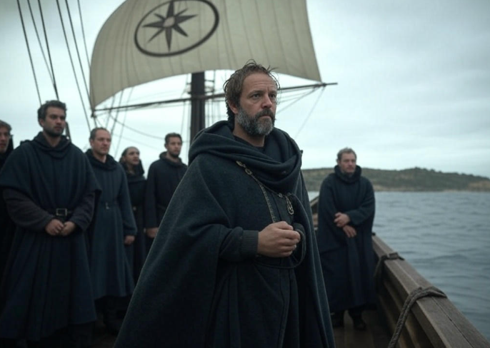 Viking ship on sea