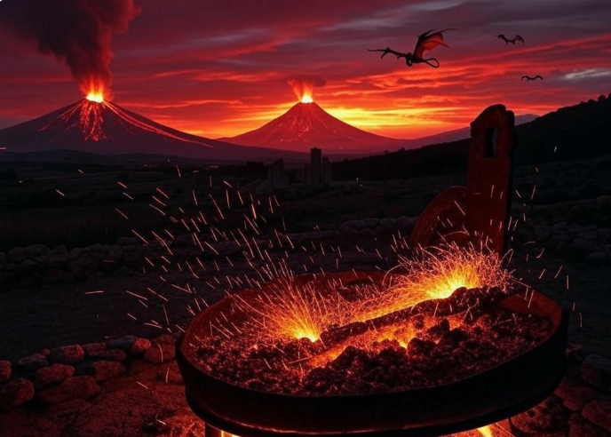 Volcanic forge fiery dragons