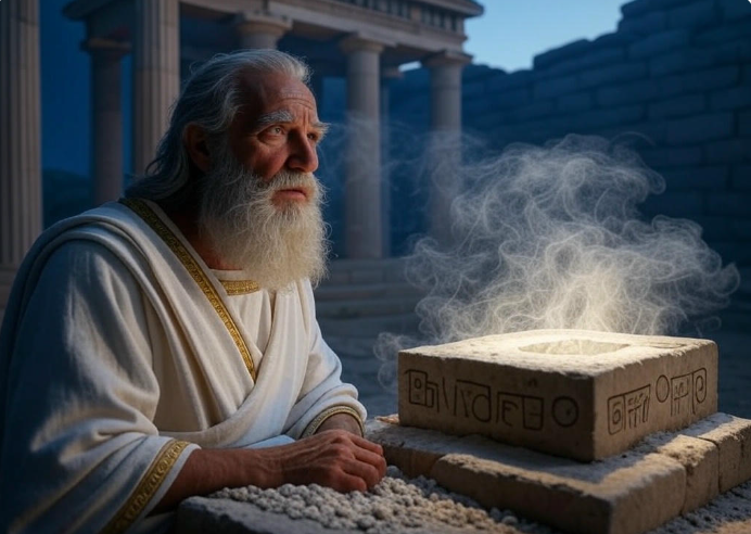 Wise elder ancient altar smoke