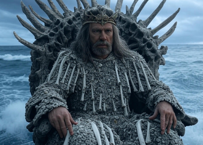 King on bone throne