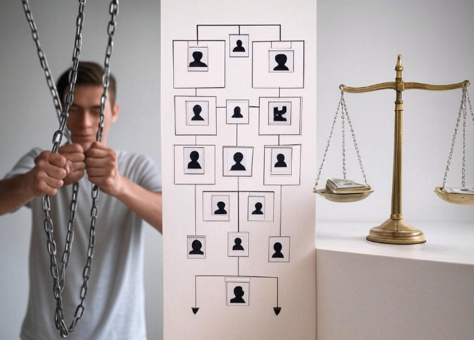 Man chains family justice