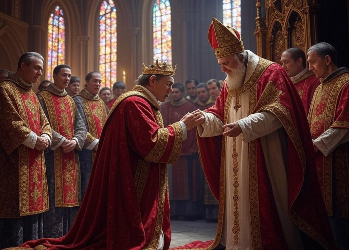 Pope crowning king ceremony