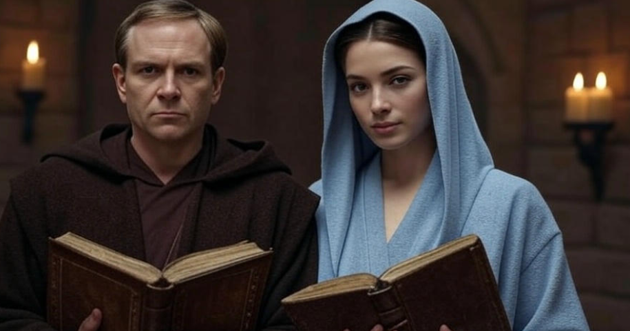 Two people reading books