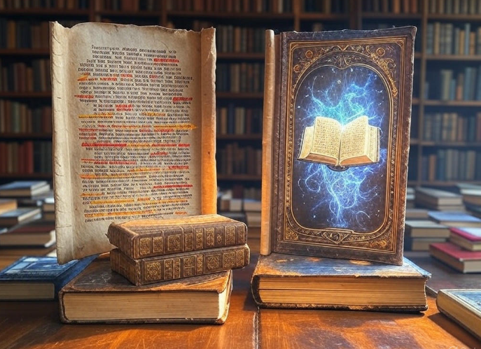 Magical book with aura