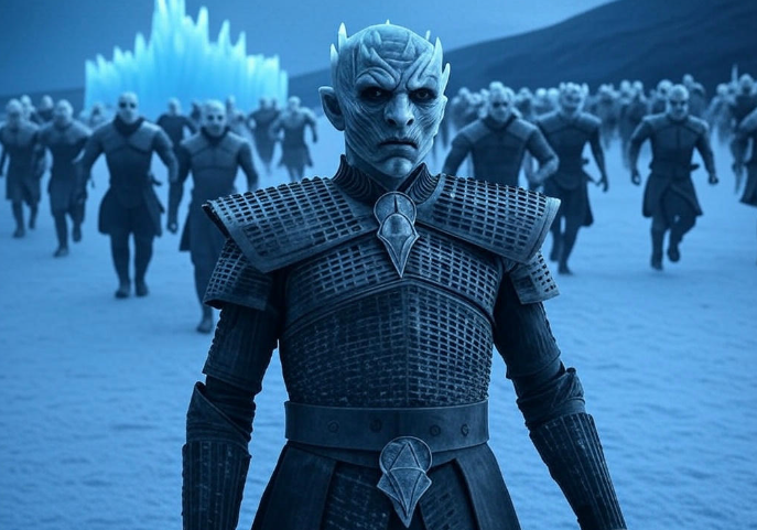 Ice king leading army