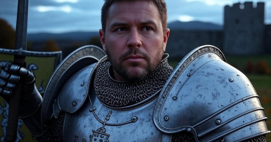 Knight in medieval armor