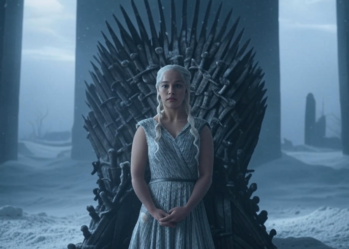 Woman before Iron Throne