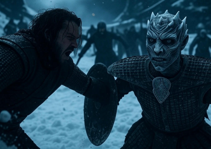 Warrior battles icy foe