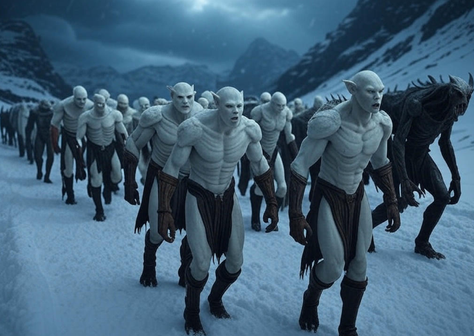 Snowy army marches forward