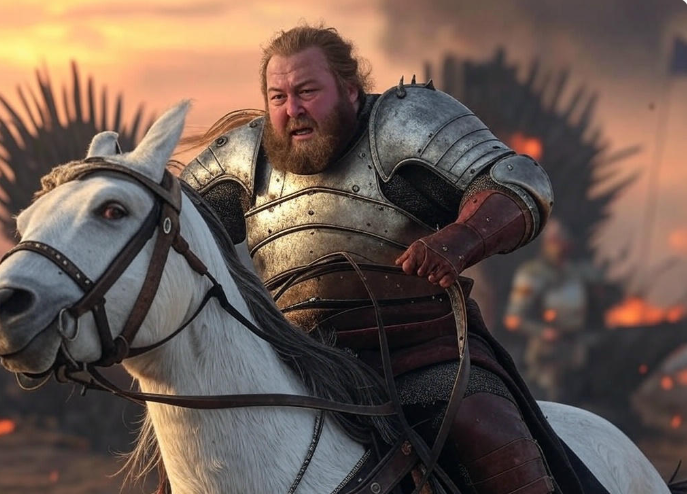 Armored knight on horseback