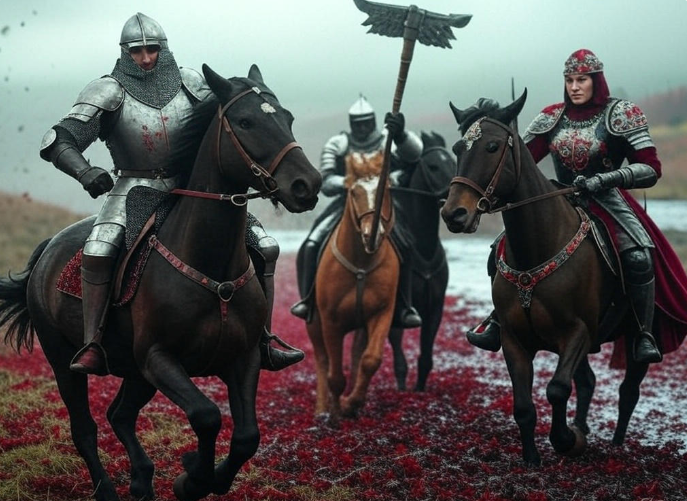 Knights horses battleground charge