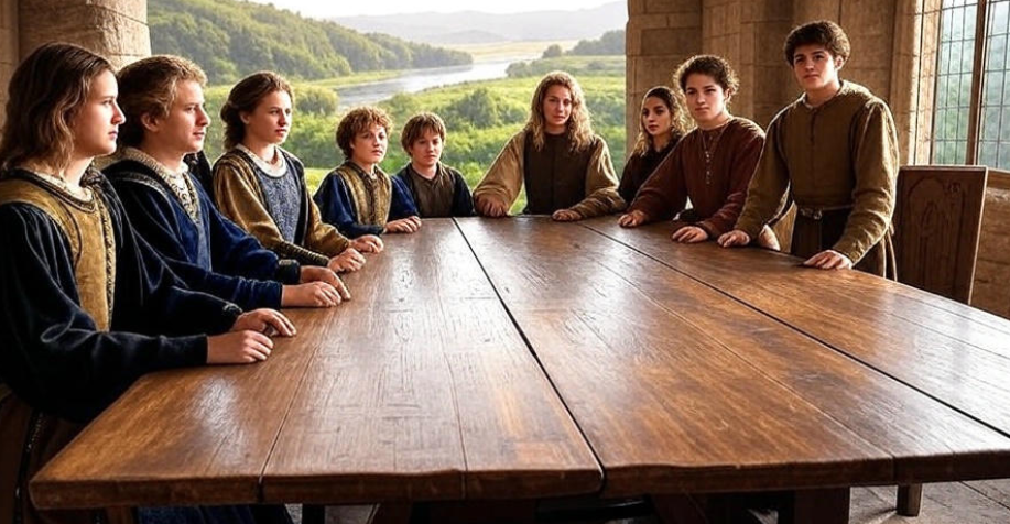 Group at medieval table