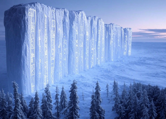 Massive ice wall structure