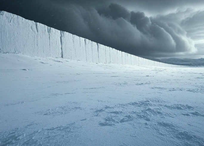Massive ice wall landscape