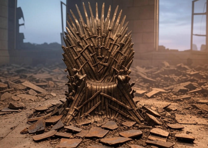 Iron Throne in ruins