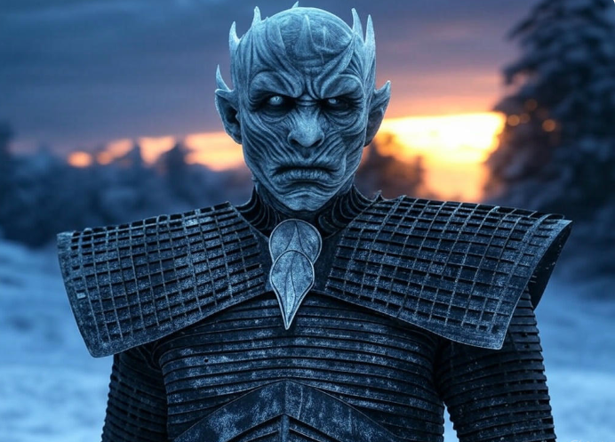 Night King sunset snow