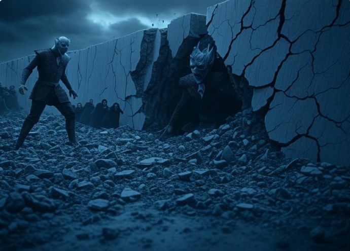 Icy warriors breaking wall