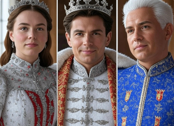 Royal trio in regalia