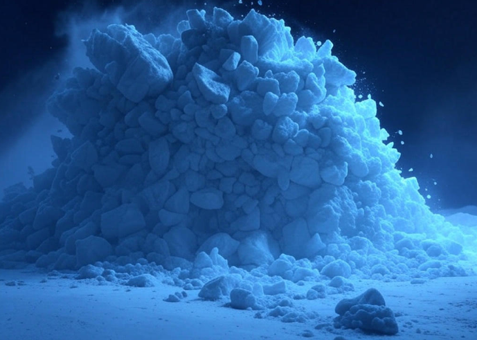 Ice wall collapsing dramatically